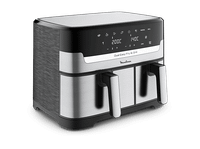 freidora de aire - moulinex dual fry  grill ez905d cocinado dual 2700 w 83 l 2 cubetas 200 c tecnologia extra-crisp 8 modos tactil inox