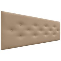 dhome cabecero de polipiel con 3 hileras intercaladas de botones cabezal tapizado cama lujo marron claro 145cm