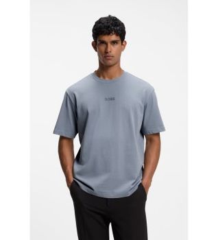 BOSS para hombre. 50519368 Camiseta Ten gris (S), Casual, Algodón, Manga corta