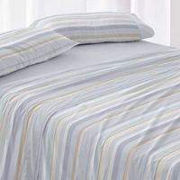 juego de sabanas 50 algodon diseno rayas azul 135 x 190200 cm - azul - burrito blanco