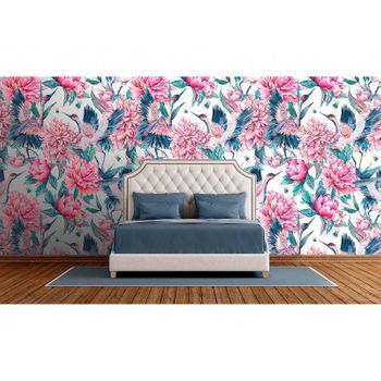 Fotomural Vinilo Zen Grulla Floral 350 X 250 Cm
