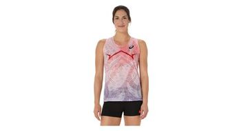 Camiseta de tirantes asics metaspeed roja  mujer