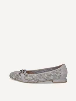 CAPRICE Ballerina, grey, made of Leather and synthetic with Trapeze heel, Size 40