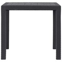 mesa de jardin  mesa de exterior de plastico aspecto ratan marron 79x79x72 cm