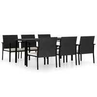 conjunto de comedor de jardin 7 piezas ratan sintetico negro vidaxl