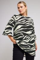 yours london tunica blanca y negra estampado cebra mujer curvy y tallas grandes yours london