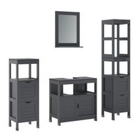 conjunto de muebles de bano vilda gris 4 partes vicco