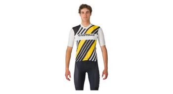 Maillot de manga corta castelli hombre heritage negro blanco amarillo
