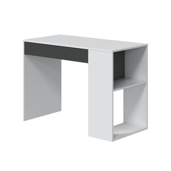 Mesa de escritorio melamina blanco artik - gris grafito