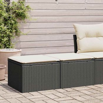 Set Sofás Jardín Y Cojines 2 Uds | Juego De Muebles De Jardín Ratán Sintético Acacia Negro Cfw55512