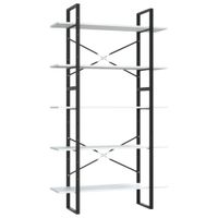 estanteria de 5 niveles madera ingenieria blanco 100x30x175 cm