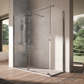 Frontal De Ducha + Puerta Corredera Con Tirante Volaré 115 -120 Cm Lateral Fijo : 76 - 79 Cm