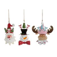 adorno navideno dkd home decor metal papa noel 3 pcs 16 x 3 x 18 cm