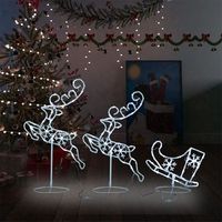 reno trineo volando navidad acrilico blanco frio 260x21x87cm