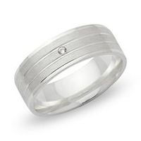 anillo de plata 925 mate con circonita estriada brillante