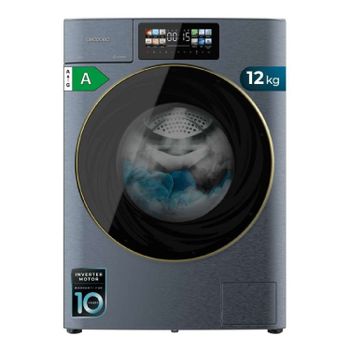 Cecotec Lavadora Secadora 10-6Kg Carga Frontal Bolero Wash&Dry 106950 Autodose Inverter 3D Titanium A, 1400 rpm, 13 programas