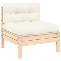 sofa de jardin de 2 plazas  sofa de exterior madera maciza pino con cojines crema