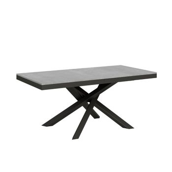 Mesa extensible 90x180/284 cm cemento estructura antracita