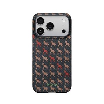 Funda para móvil Pitaka Ultra Fina Fibra de Aramida Negra Compatible con iPhone 17 Pro y 18 Pro MagSafe