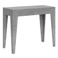 consola extensible 90x42198 cm efecto madera gris cemento
