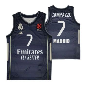 Camiseta Facundo Campazzo Real Madrid Azul Junior Euroliga Adidas 2025-26