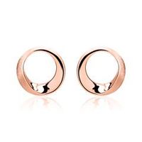 pendientes chapados en oro rosa elemento circular