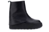 botines de piel con puno y plataforma black