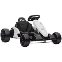 aiyaplay 24 v go-kart electrico para ninos hasta 18 kmh gokart con funcion drift kart de derrape con 2 motores asiento ajustable blanco