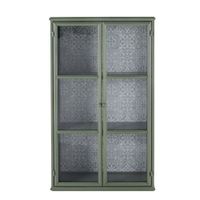 vitrina de dos puertas en acero verde claro