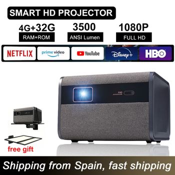 Proyector HD Portátil DITONG J10 Compatible con Películas 4K Full HD, Videojuegos, 4G, 32G, Cine en Casa, WiFi, Android Beam, PK Proyector DLP