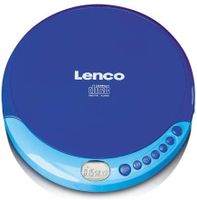 lenco cd-011 - reproductor de cd portatil walkman - diskman - cd walkman - con auriculares y cable de carga micro usb - azul