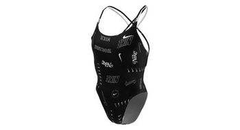 Banador de  strong una pieza nike swim modern spiderback  strong negro  mujer