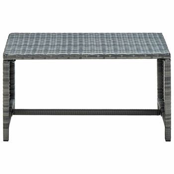 Mesa De Café - Mesa De Centro De Ratán Sintético Gris Antracita 70x40x38 Cm