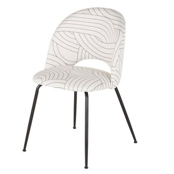 Silla con estampado geométrico beige y negro