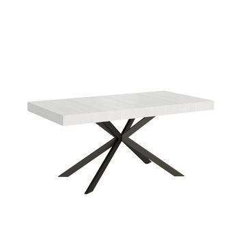 Mesa Extensible 90x180/284 Cm Plaker Fresno Blanco Patas Antracita