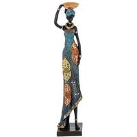 figura africana dorado negro y azul