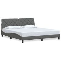 cama matrimonial  cama para adultos  cama sin colchon de tela gris oscuro 180x200 cm