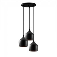 lampara colgante momo 22 negro 3 luces