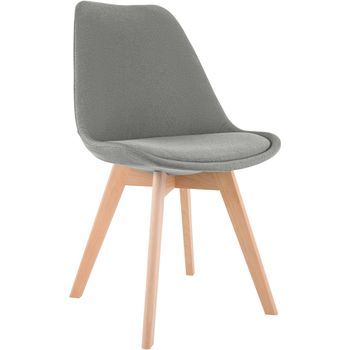 Silla De Comedor Linares Elegante Y Cómoda Para Tu Hogar Tela Gris Claro 50x49x83 Cm Clp