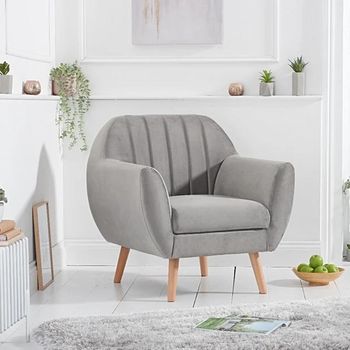 Latimer Grey Velvet Armchair