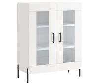 vidaxl aparador de madera contrachapada blanco brillante 695x34x90 cm