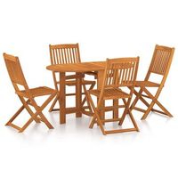 comedor de jardin 5 uds  mueble jardin mesa y sillas madera maciza de acacia