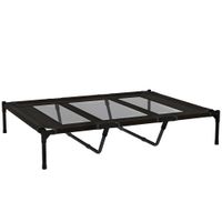 pawhut cama elevada para perros grandes cama para perros con zona de malla transpirable y bolsa 122x92x23 cm negro