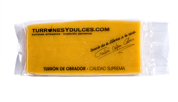 Turrón Yema Artesano, barra de 300 grs. (sin tostar)