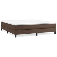 estructura de cama con somier cuero sintetico marron 180x200cm vidaxl