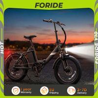 bicicleta electrica foride y10 con asiento bajo neumaticos gruesos de 20x165 36v 13ah 250w velocidad maxima de 25kmh frenos de disco dobles y freno electronico alcance maximo de 65km