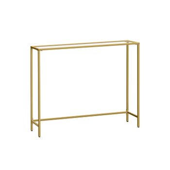 Mesa de Entrada Moderna, Dorado Pálido + Transparente / 1 Tire (20P x 100L CM)