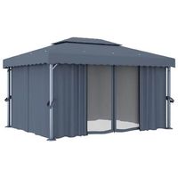 4 x 3 m  poste de aluminio y tubo de soporte de acero - antracita
