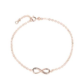 Pulsera infinity para mujer en oro rosa 14 quilates