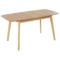 mesa de comedor y cocina hoja extensible chapada en madera de roble claro 120150 x 75 cm madox